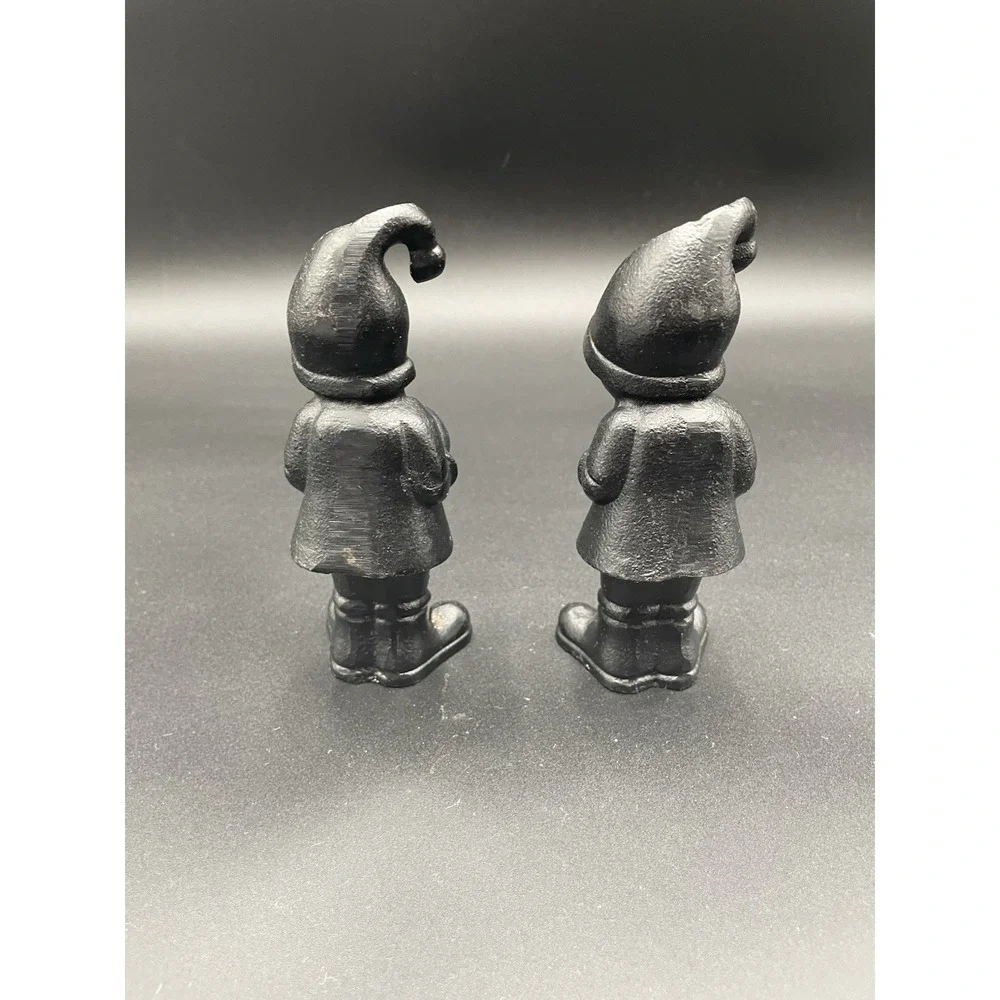 Crate & Barrel Cast Iron Metal Gnome Candleholders